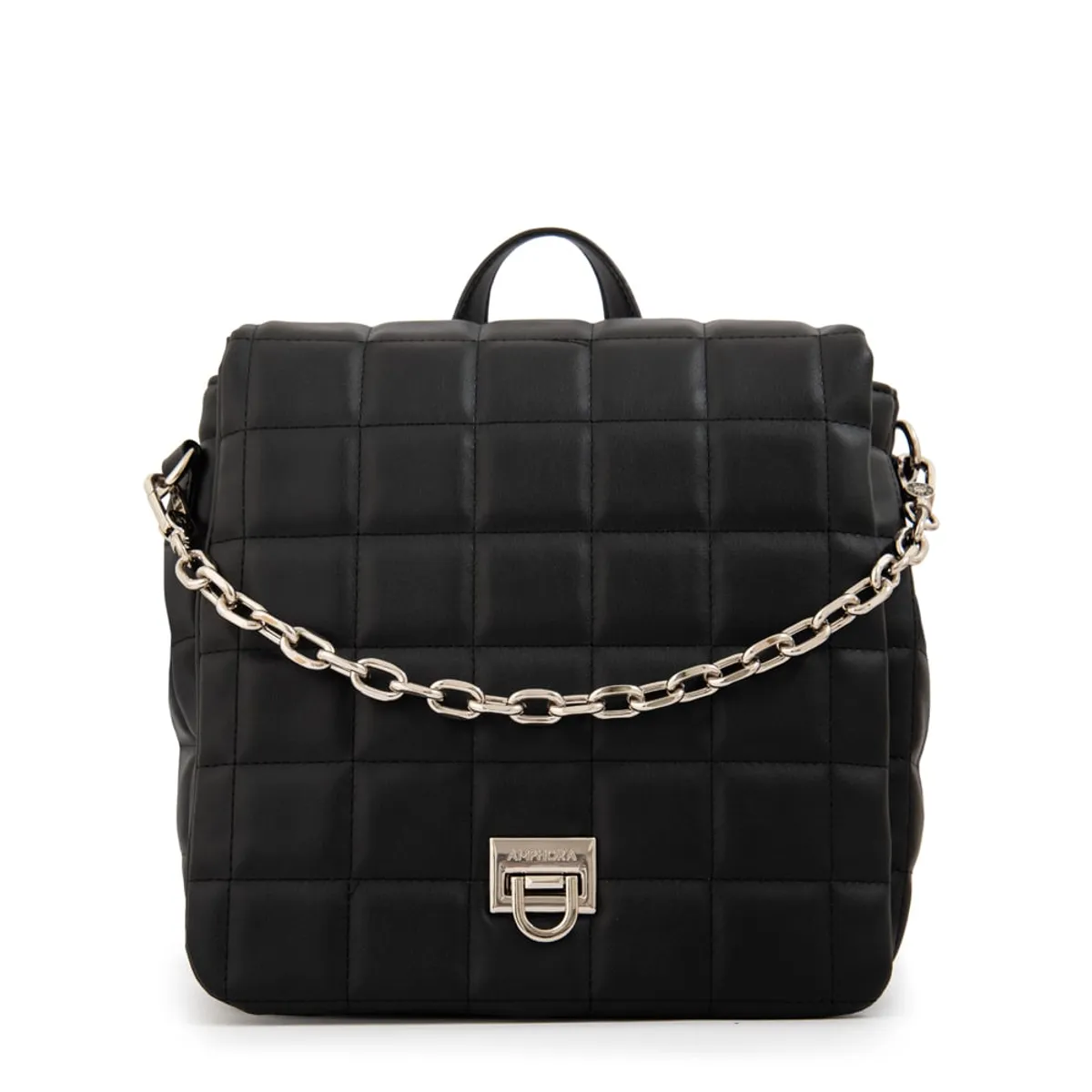 AMPHORA - Mochila con tapa grecia pequeña negro