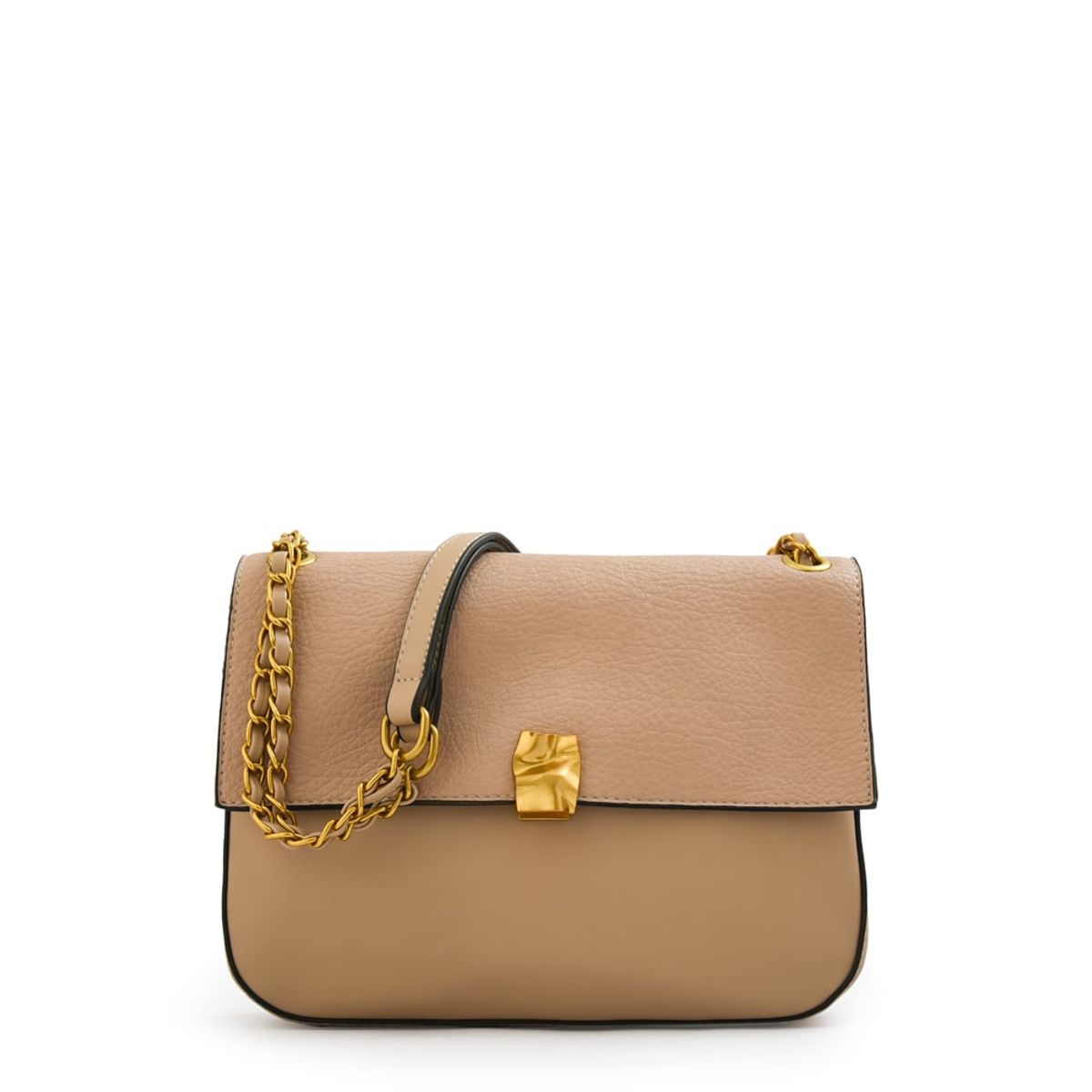 AMPHORA - Cartera bandolera con tapa estonia mediana beige