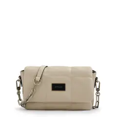 AMPHORA - Cartera bandolera con tapa vania mediana blanco crudo