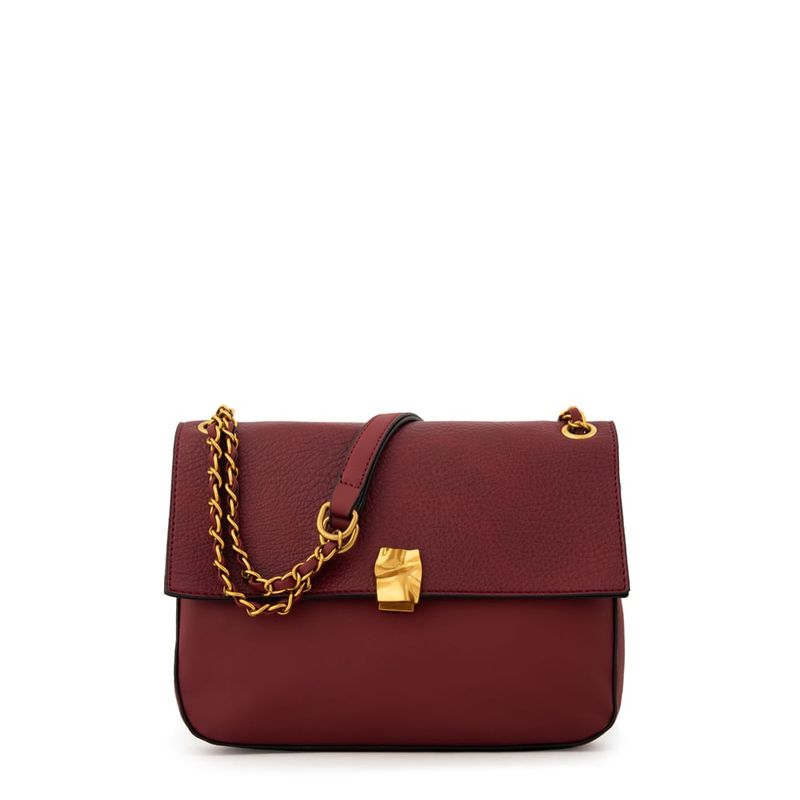 AMPHORA - Cartera Bandolera con tapa mediana estonia burdeo