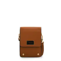 AMPHORA - Cartera Bandolera con tapa pequeña canada camel