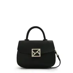 AMPHORA - Cartera Bandolera con tapa pequeña porto negro