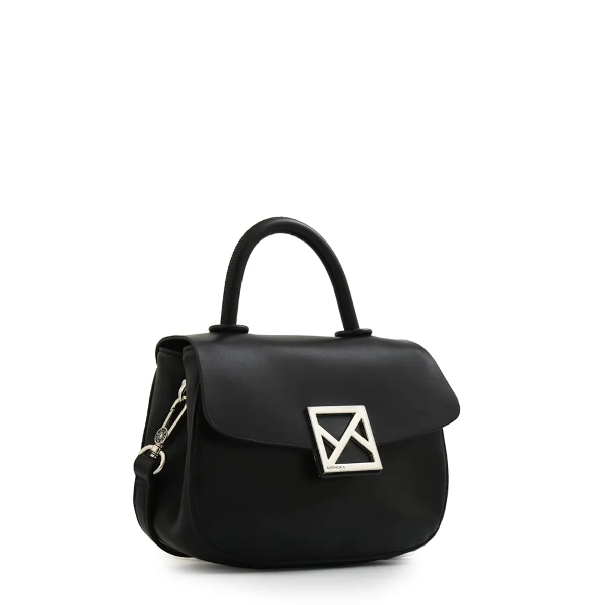 AMPHORA - Cartera bandolera con tapa porto pequeña negro