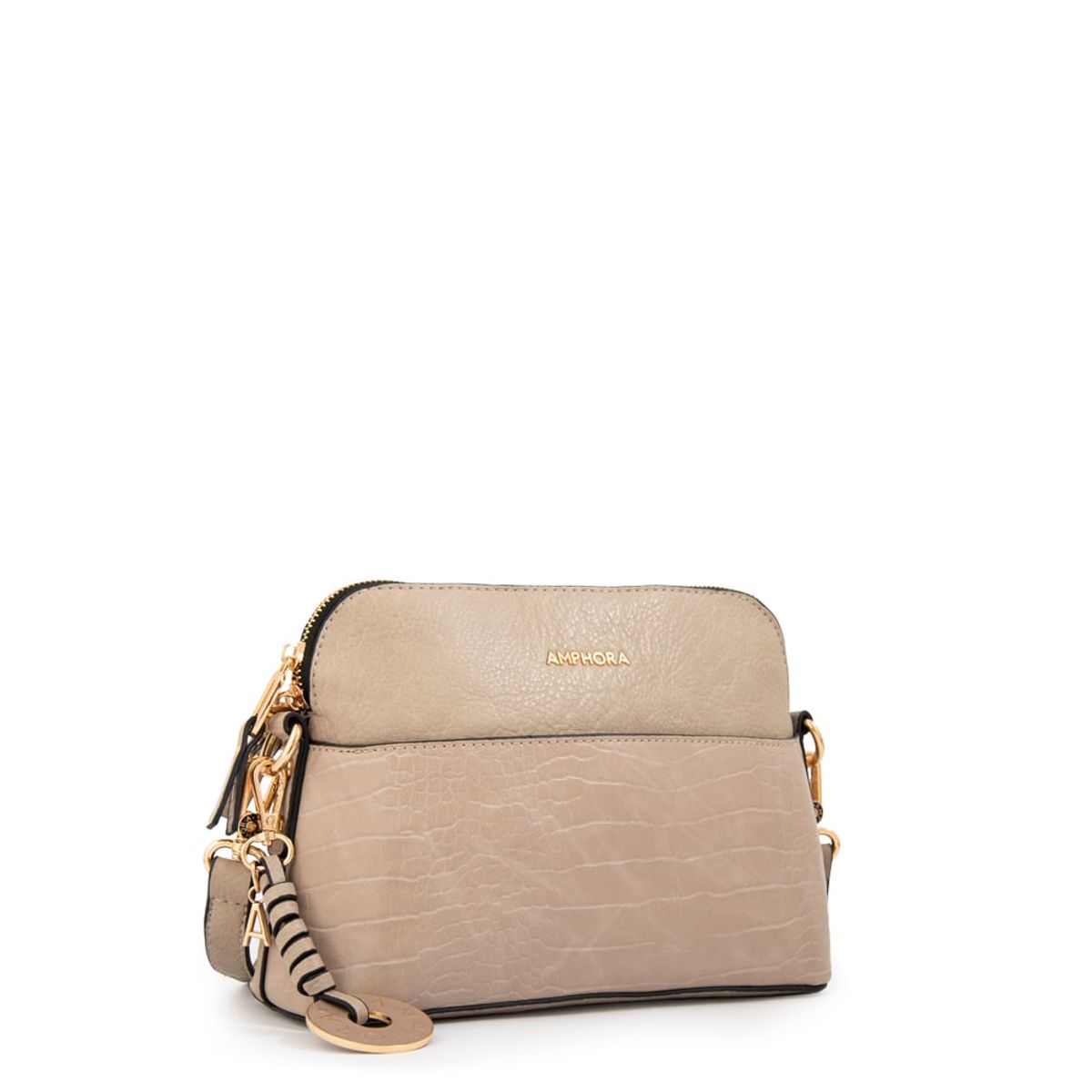 AMPHORA - Cartera bandolera genova pequeña beige