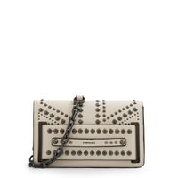 Cartera bandolera con tapa inglaterra pequeña blanco crudo