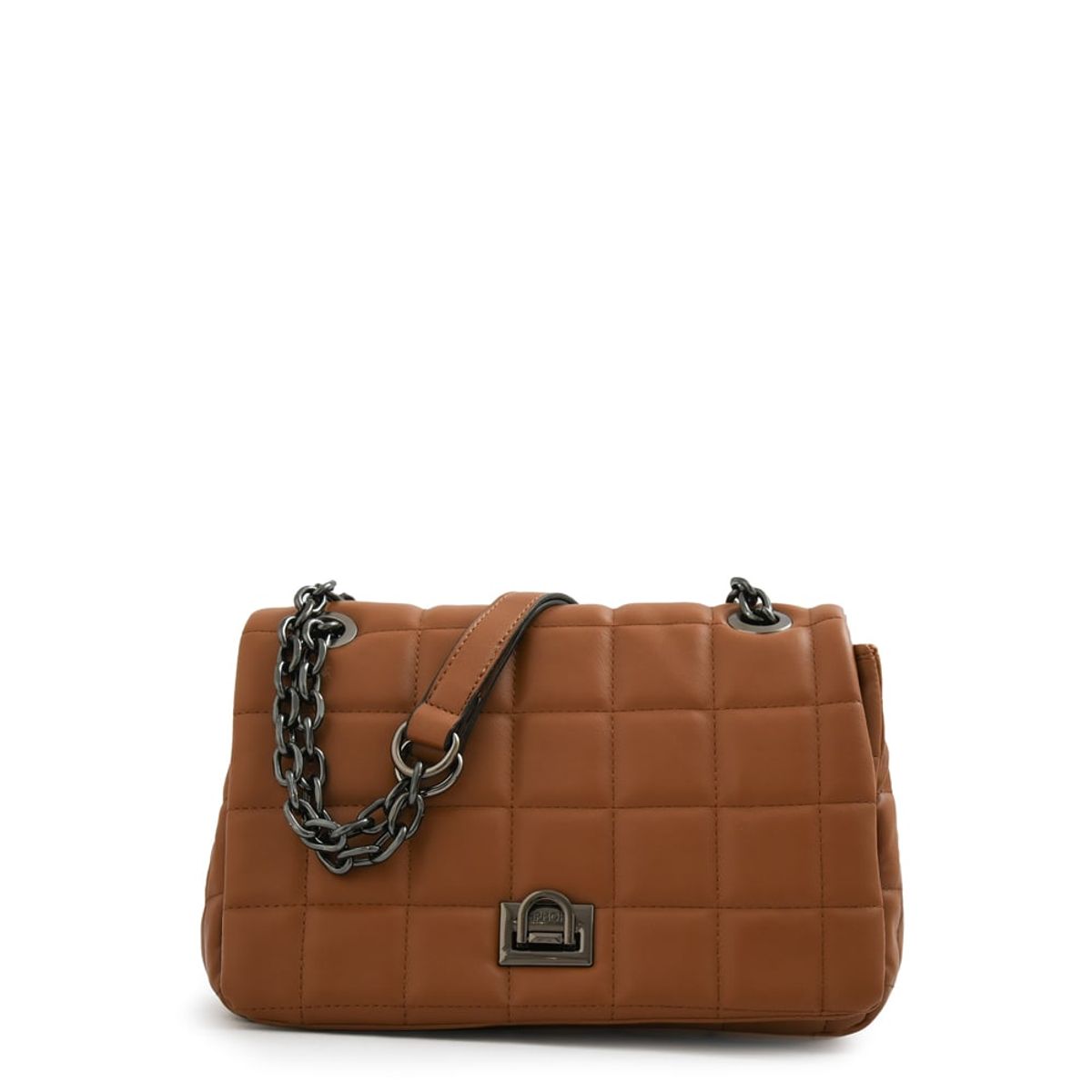 AMPHORA - Cartera bandolera con tapa grecia mediana café