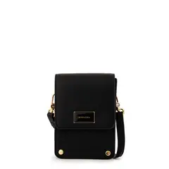 AMPHORA - Cartera Bandolera con tapa pequeña canada negro