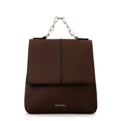 AMPHORA - Mochila con tapa mediana carol café oscuro