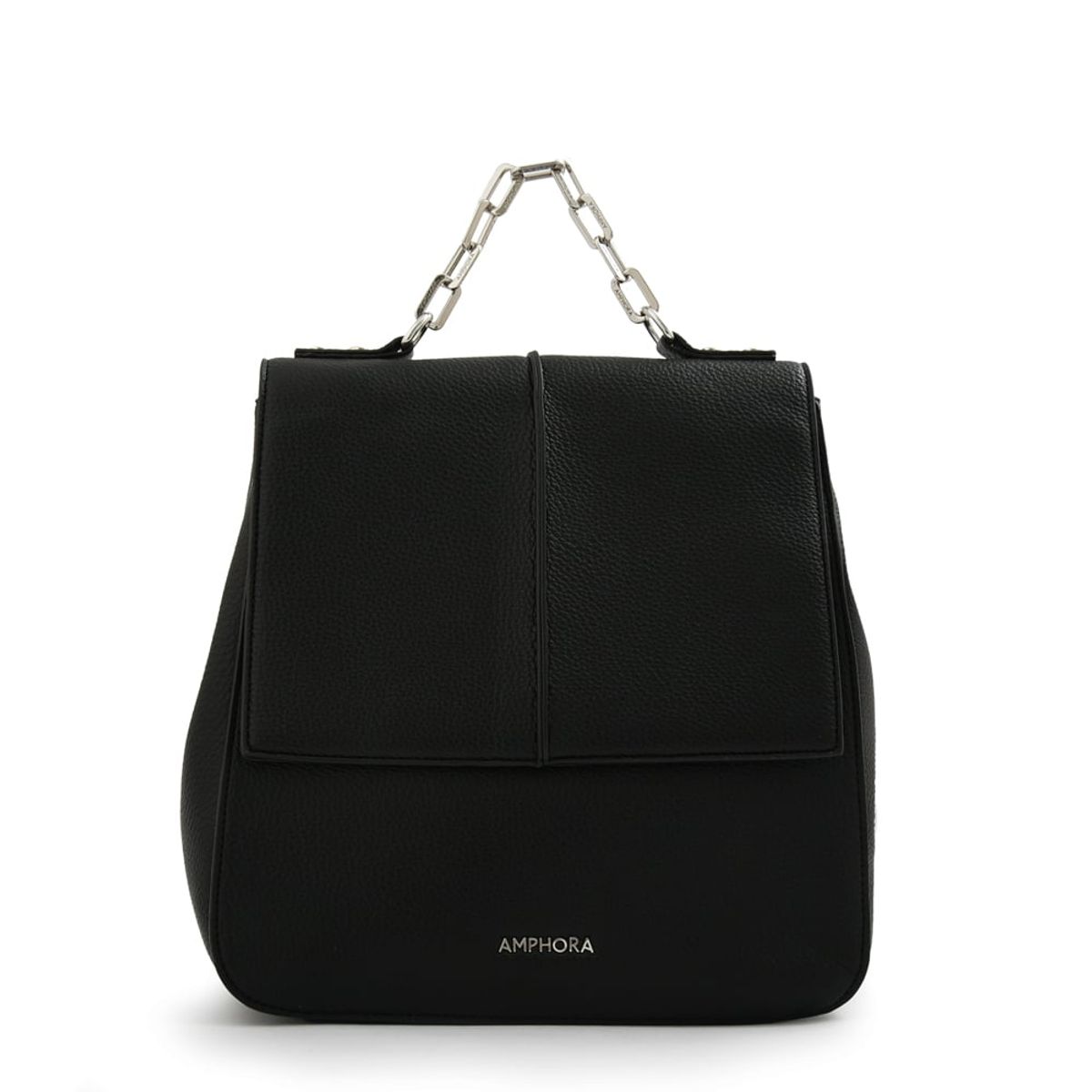 AMPHORA - Mochila con tapa carol mediana negro