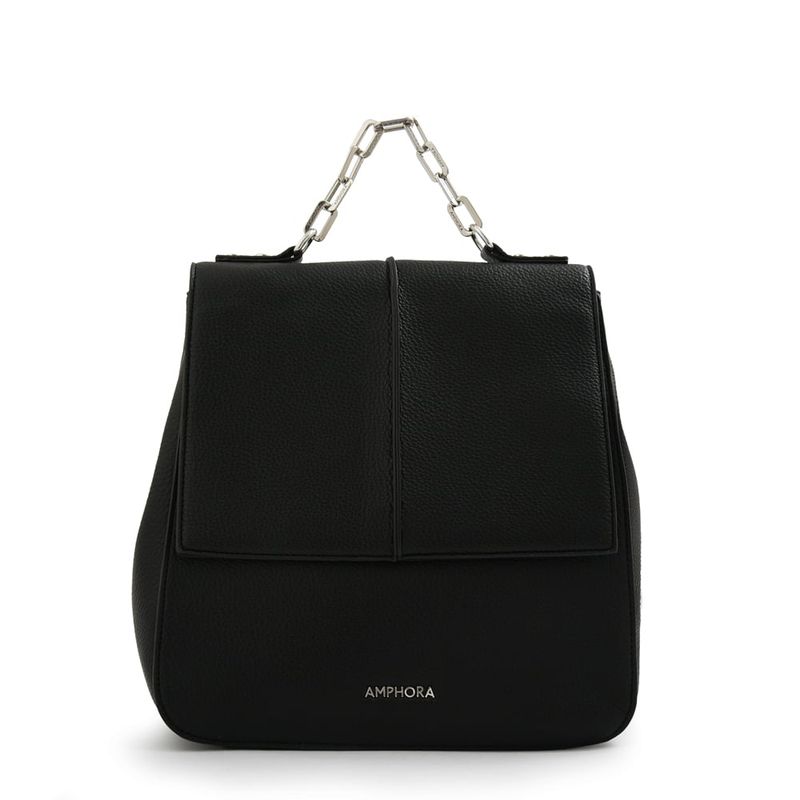 AMPHORA - Mochila con tapa mediana carol negro