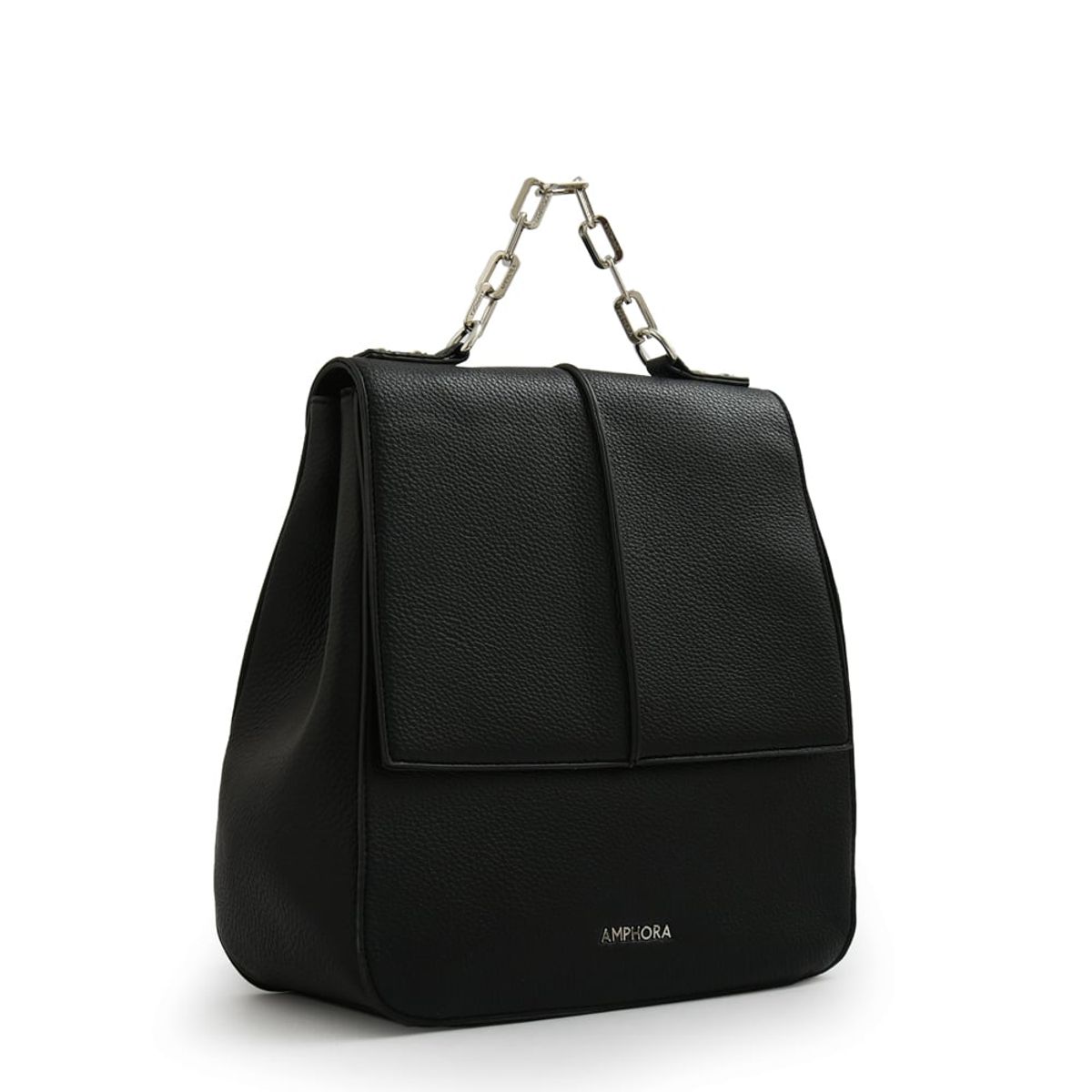 AMPHORA - Mochila con tapa carol mediana negro