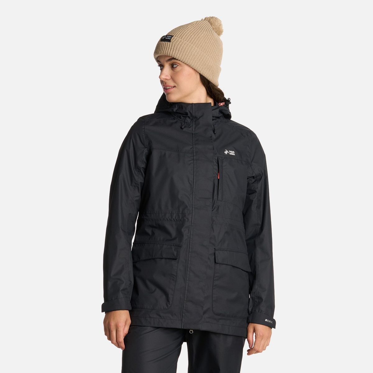 HAKA HONU - Chaqueta Mujer Kauai Negro Haka Honu