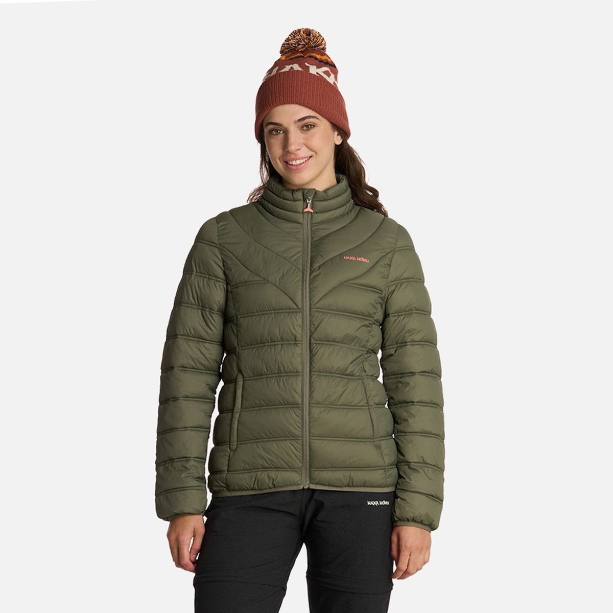 HAKA HONU - Chaqueta Mujer Ultraliviana Verde Oliva Haka Honu