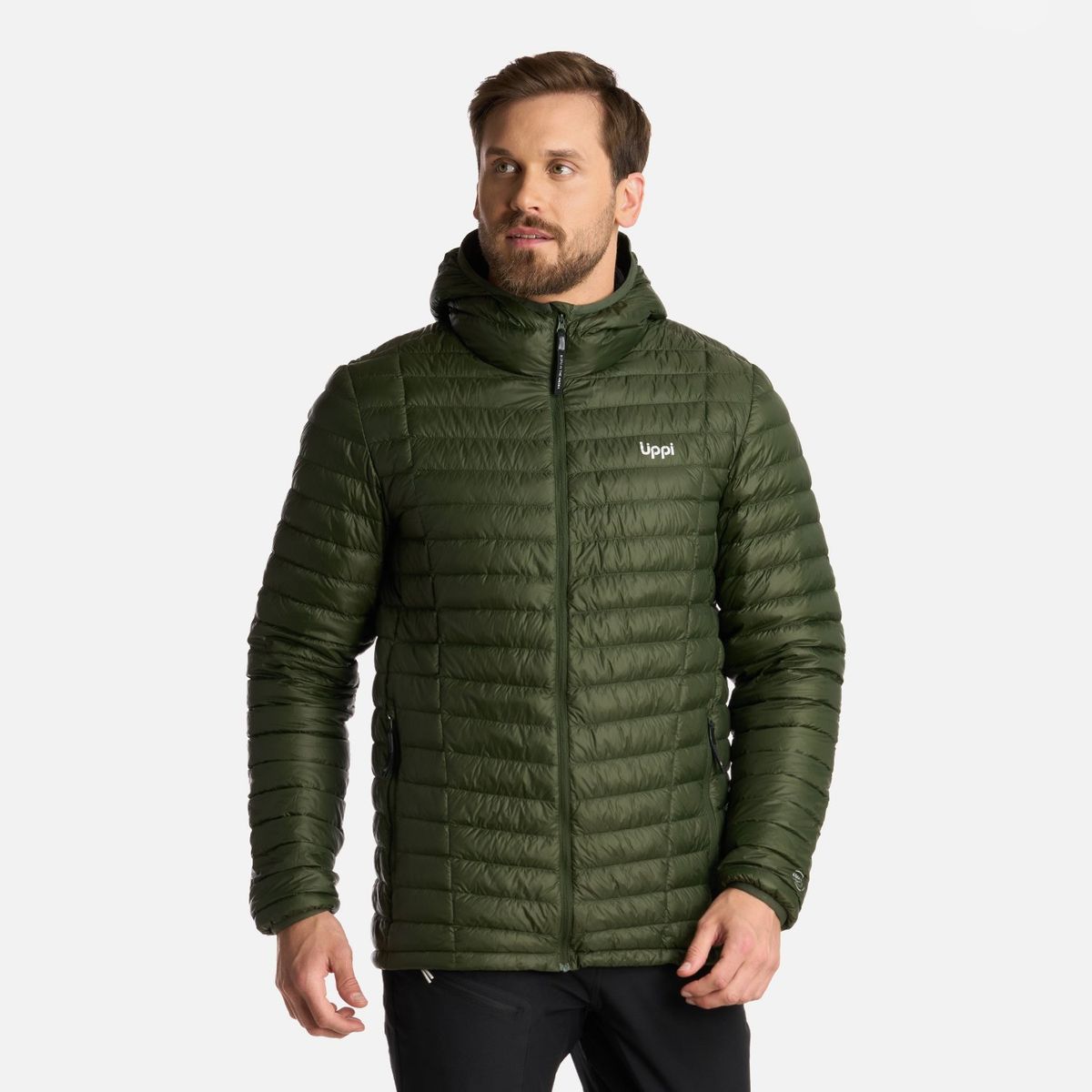 LIPPI - Chaqueta Hombre Peak Down Hoody Jacket Verde Militar Lippi