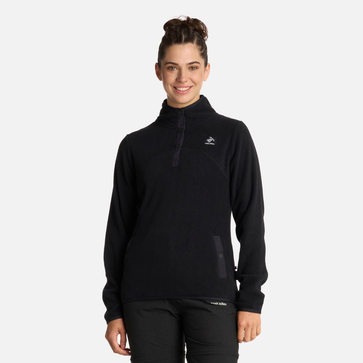 HAKA HONU - Polerón Mujer Tokerau Negro Haka Honu