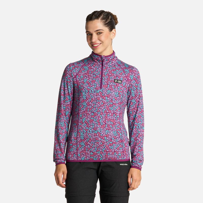 HAKA HONU - Polerón Mujer Taina Print Burdeo Haka Honu