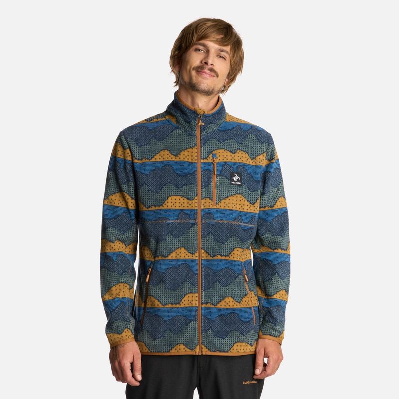 HAKA HONU - Polerón Hombre Tokerau Pro Print Mostaza Haka Honu