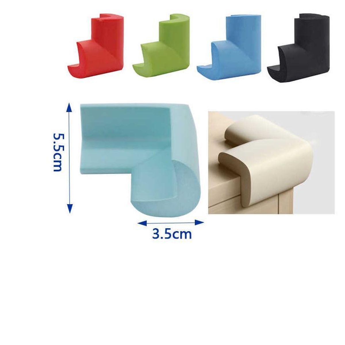 GENERICO - Protector de Esquinas Muebles Goma Eva 4pcs