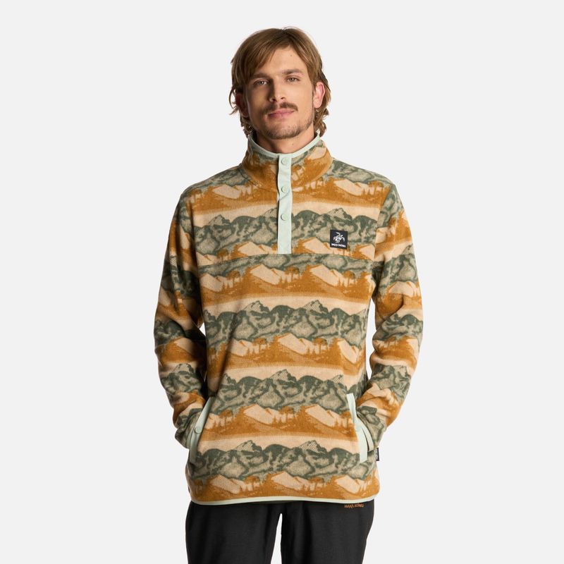 HAKA HONU - Polerón Hombre Tokerau Print Mostaza Haka Honu