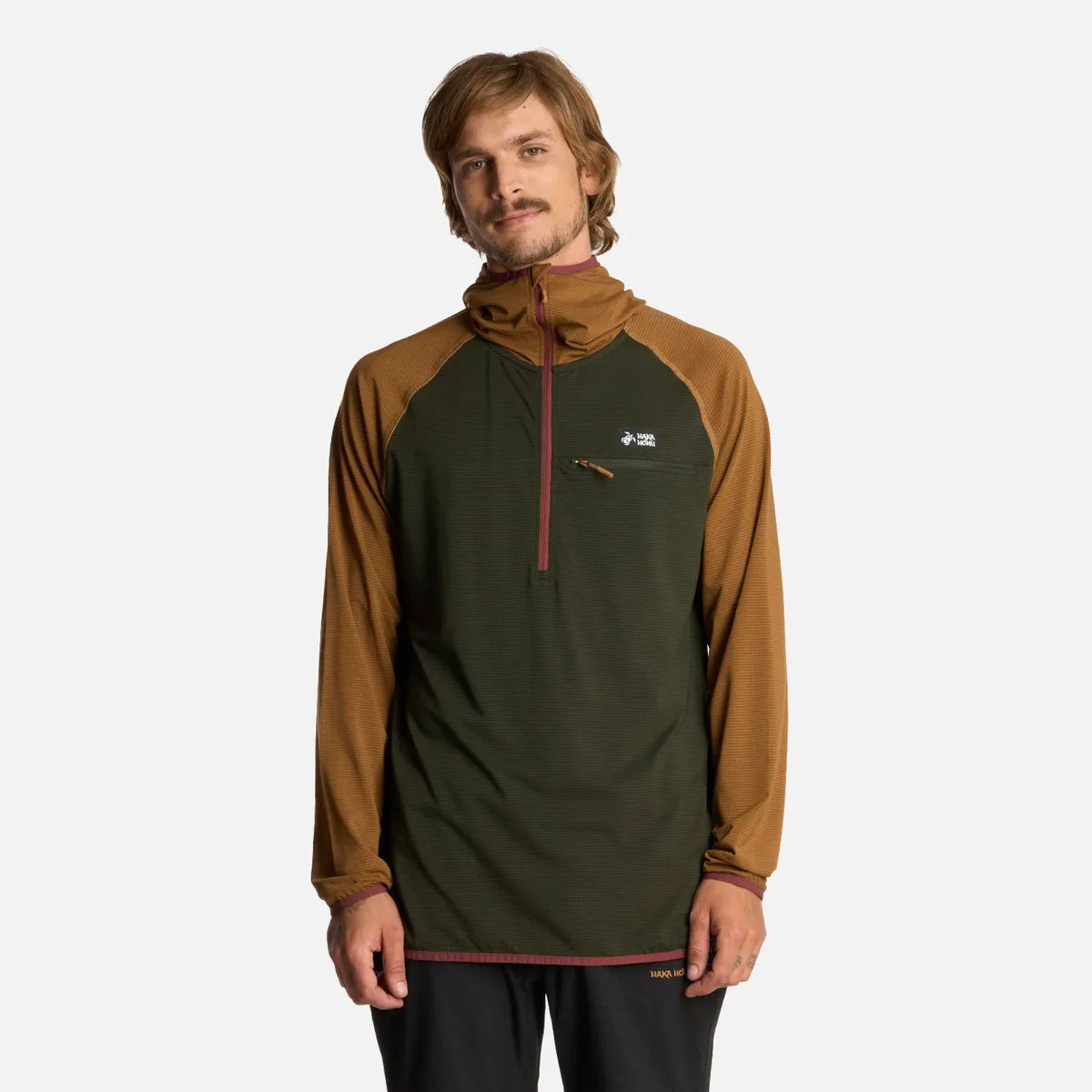 HAKA HONU - Polerón Hombre Taina Pro Verde Militar Haka Honu
