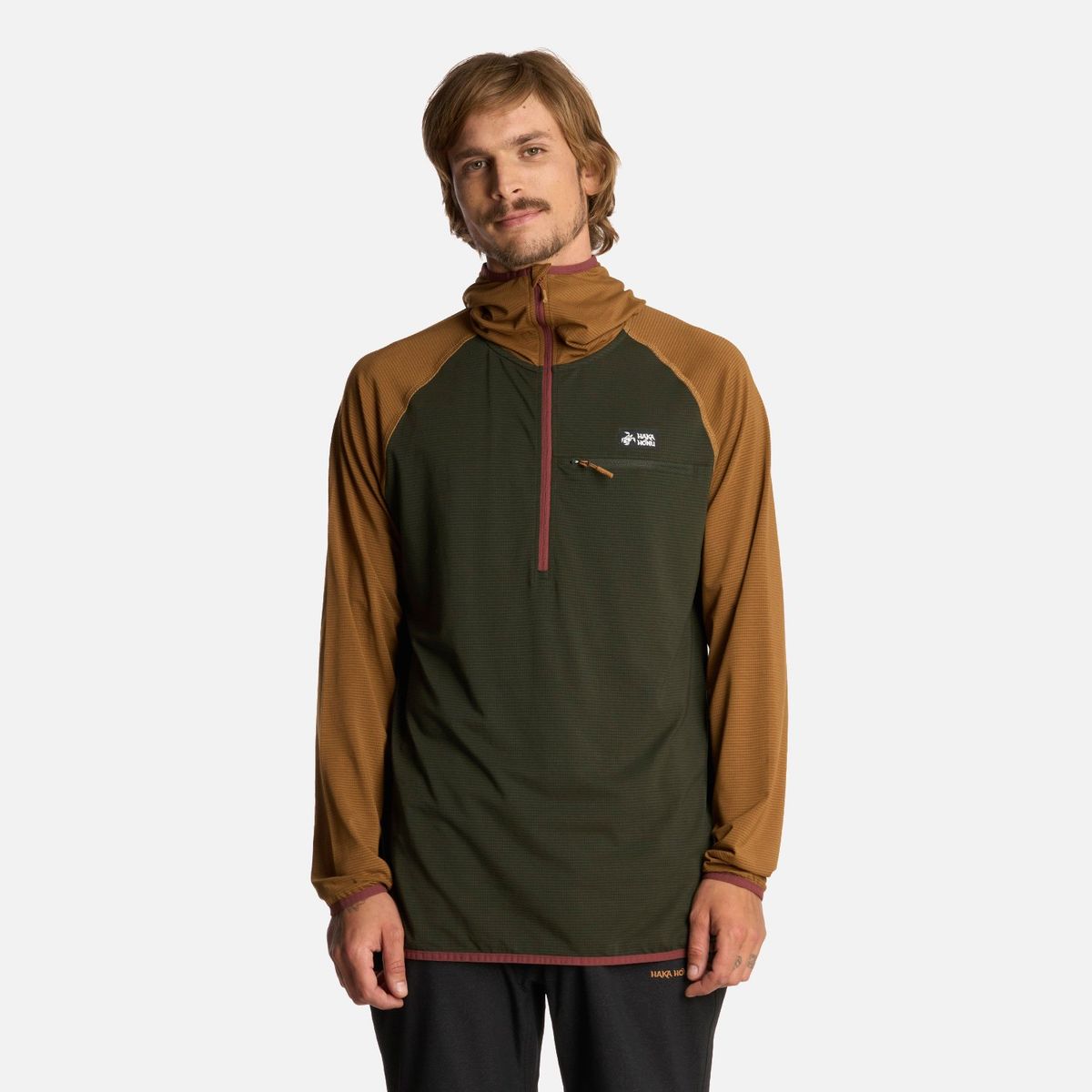 HAKA HONU - Polerón Hombre Taina Pro Verde Militar Haka Honu