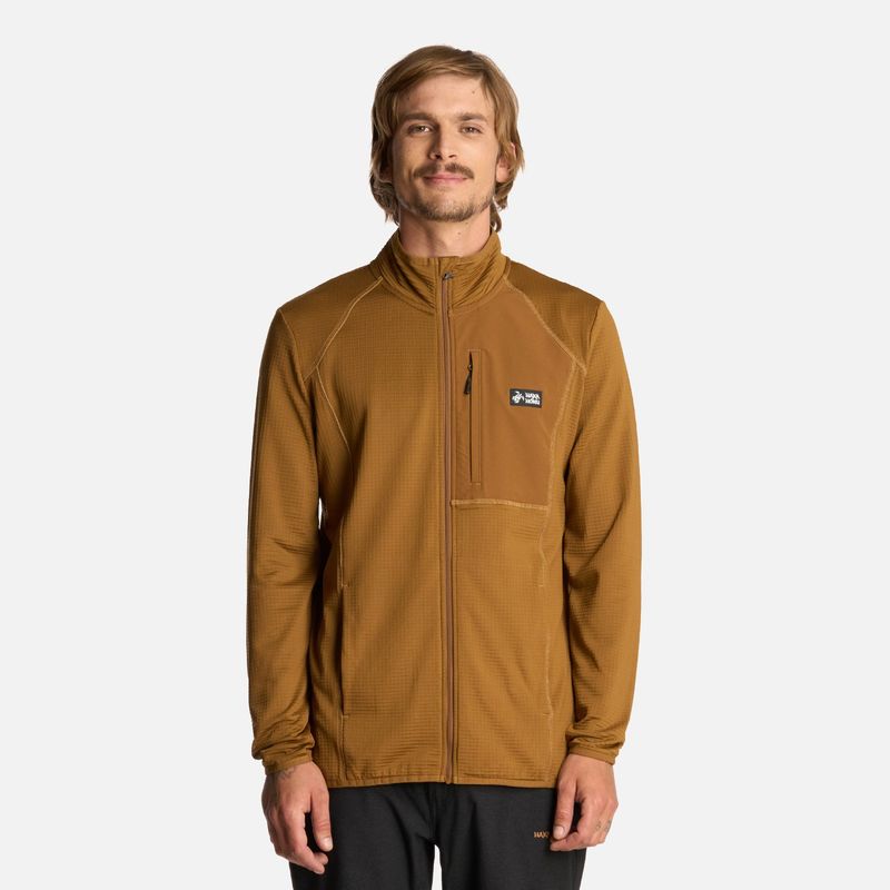 HAKA HONU - Polerón Hombre Taina Full Zip Mostaza Oscuro Haka Honu