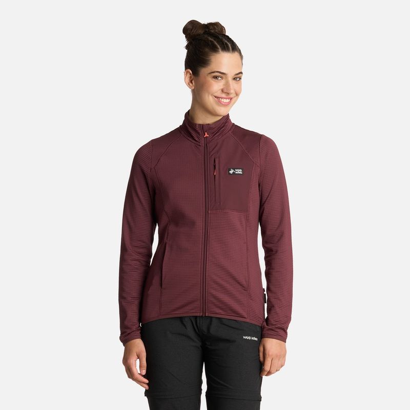 HAKA HONU - Polerón Mujer Taina Full Zip Burdeo Haka Honu