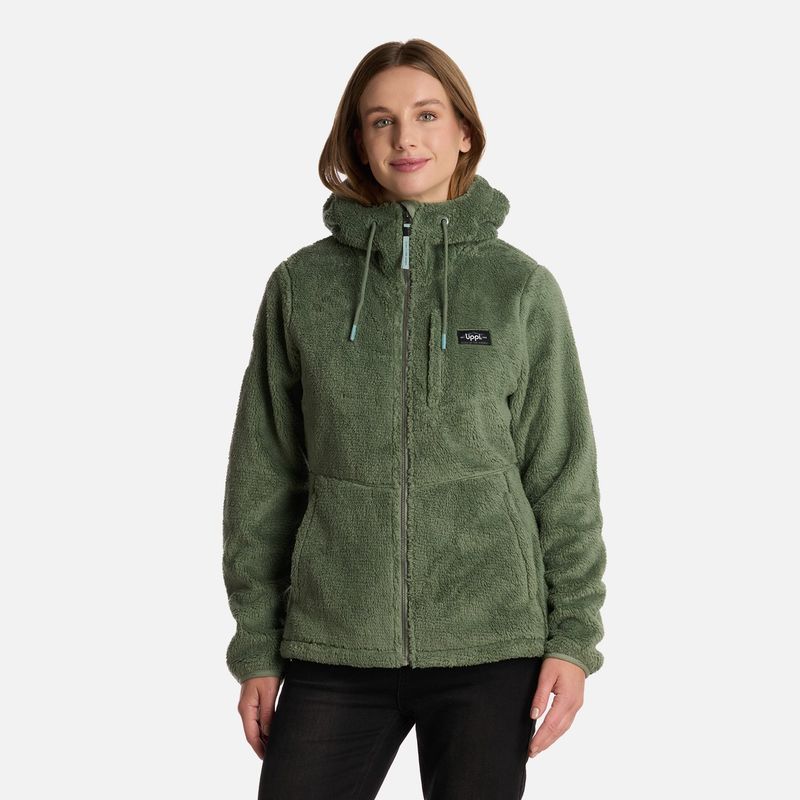 LIPPI - Polar Mujer Bear Shaggy-Pro Hoody Jacket Jade Oscuro Lippi