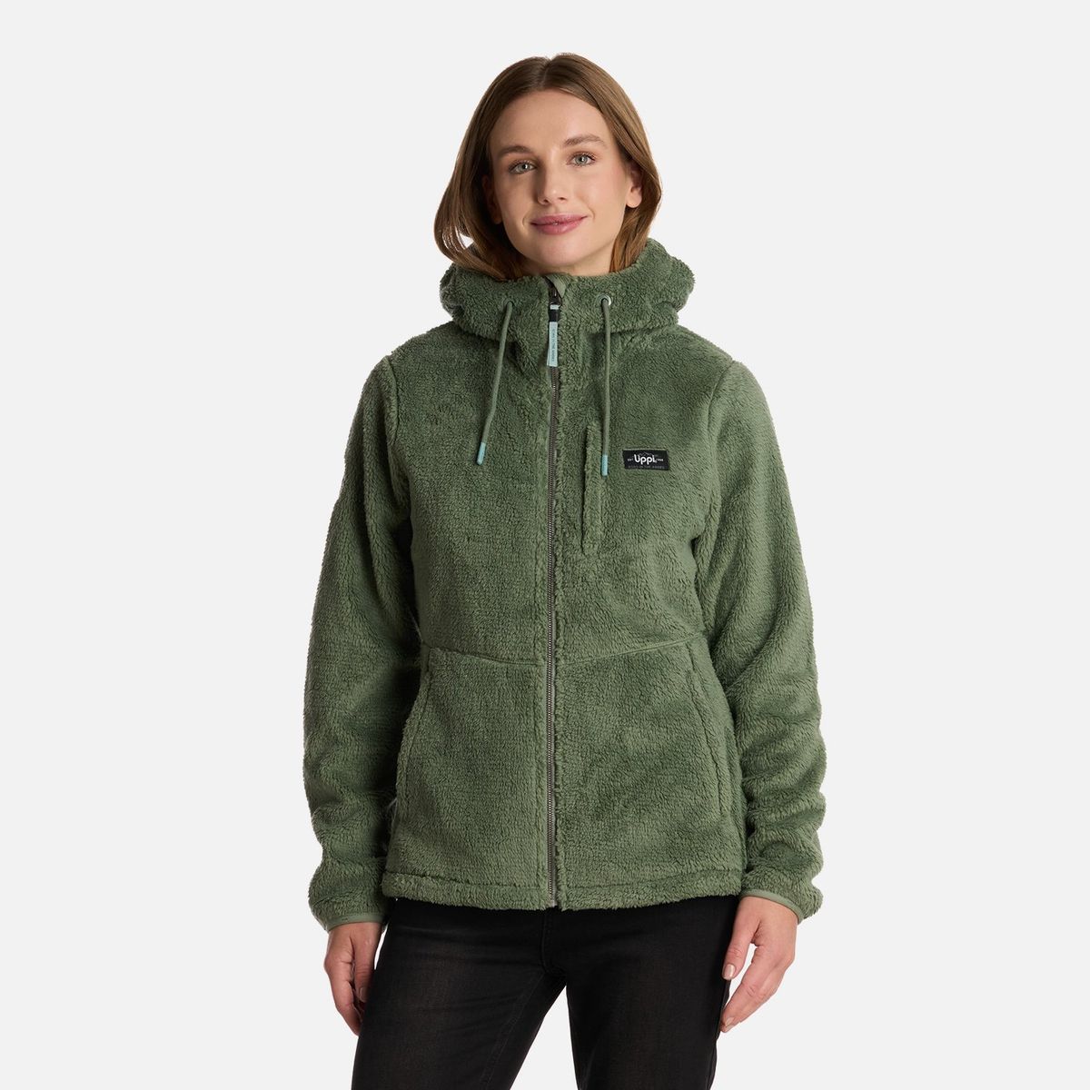 LIPPI - Polar Mujer Bear Shaggy-Pro Hoody Jacket Jade Oscuro Lippi