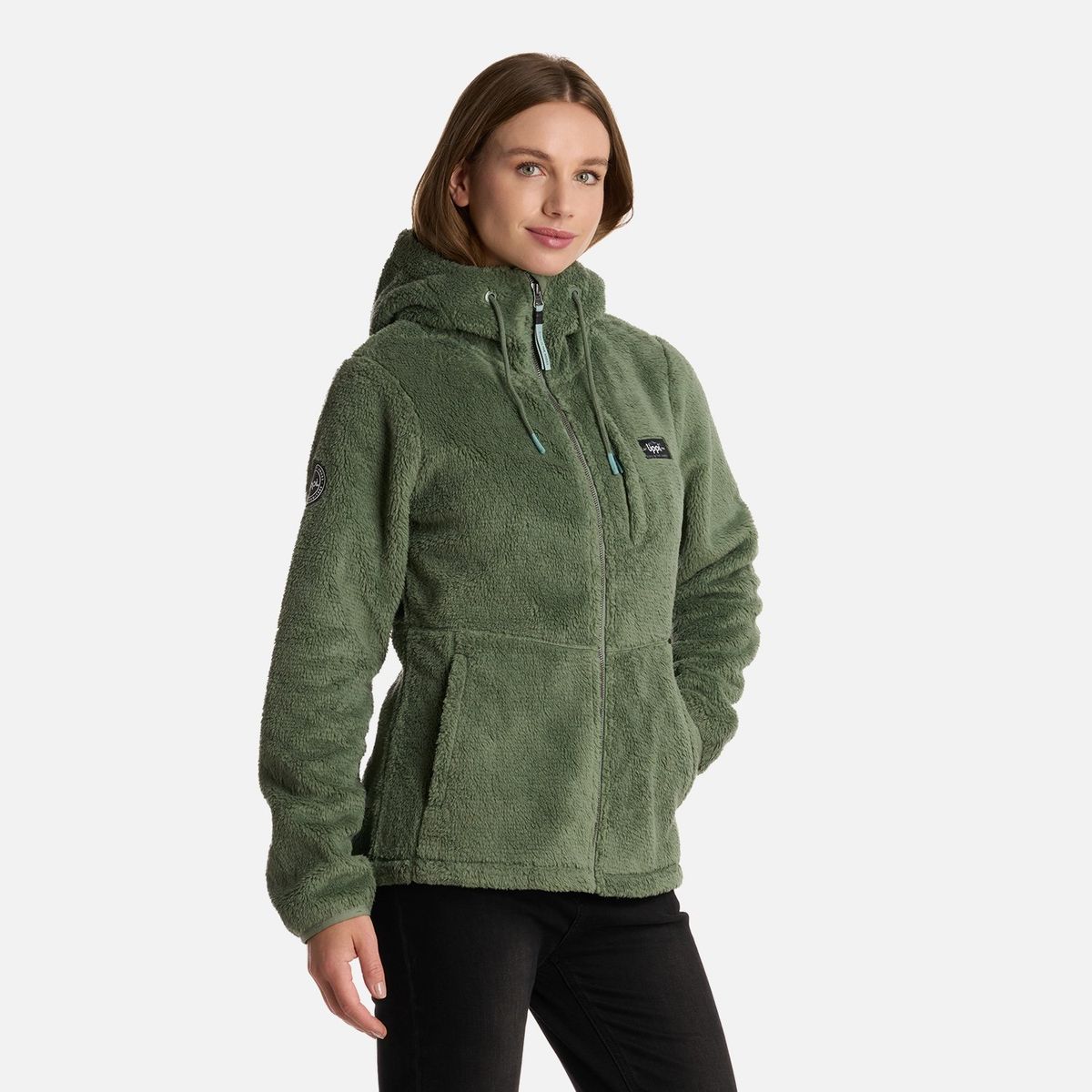 LIPPI - Polar Mujer Bear Shaggy-Pro Hoody Jacket Jade Oscuro Lippi