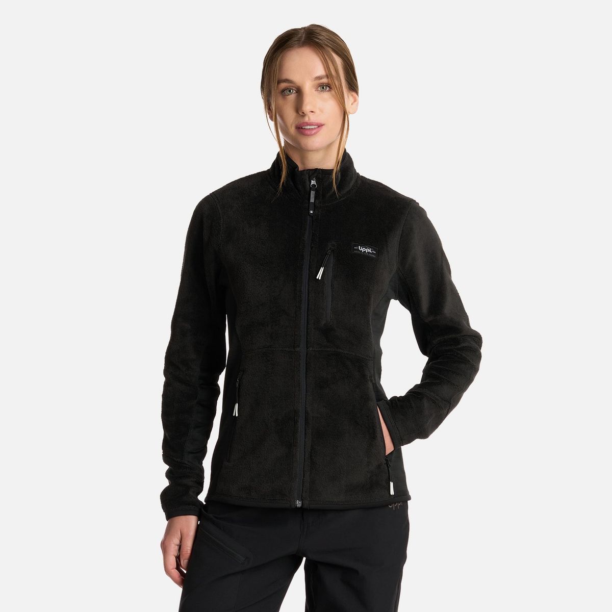 LIPPI - Polar Mujer Numan Shaggy-Pro Jacket Negro Lippi