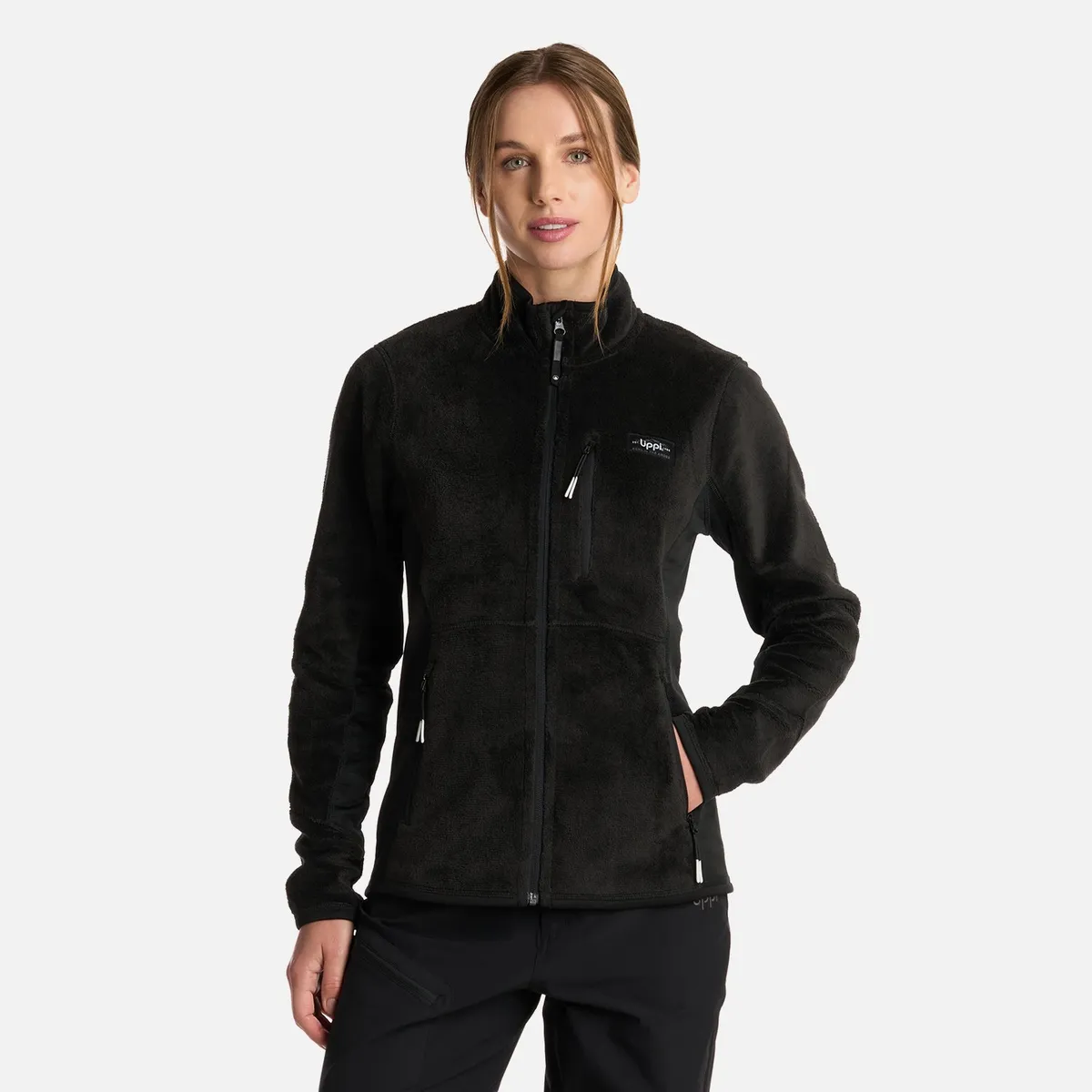 LIPPI - Polar Mujer Numan Shaggy-Pro Jacket Negro Lippi