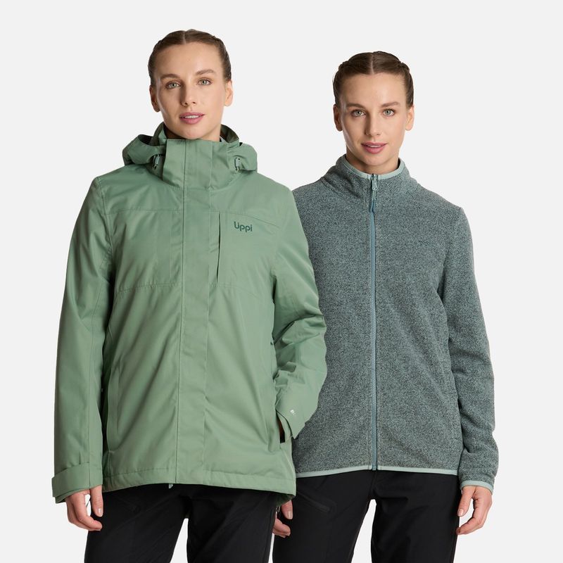 LIPPI - Chaqueta Mujer Tres Cruces Fusion-3 Hoody Jacket Jade Oscuro Lippi