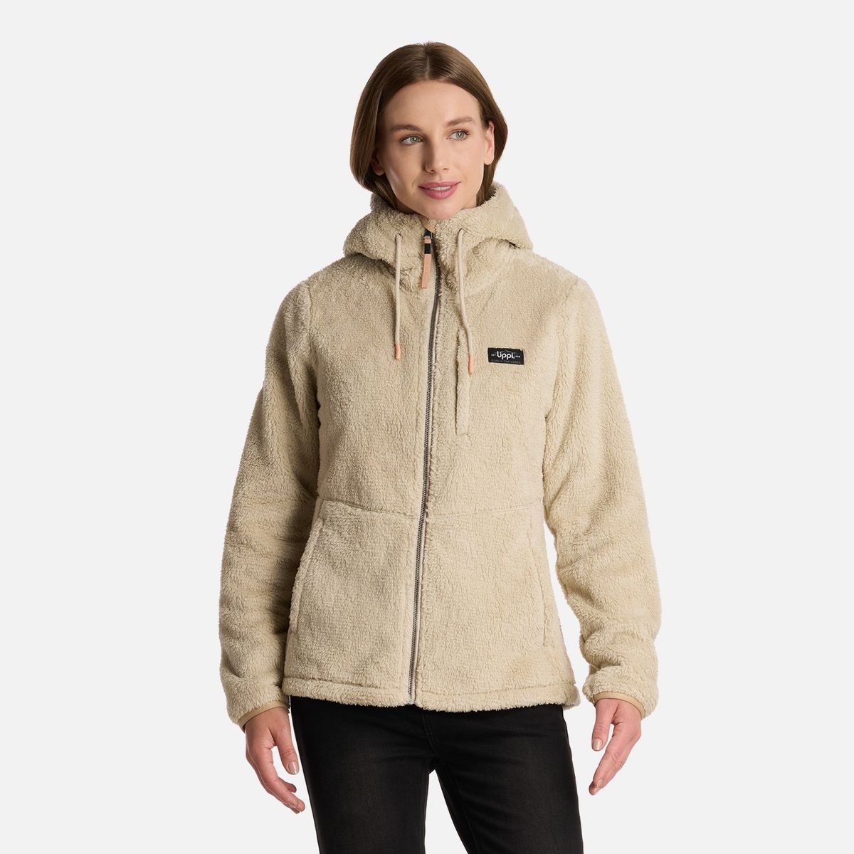 LIPPI - Polar Mujer Bear Shaggy-Pro Hoody Jacket Crudo Lippi