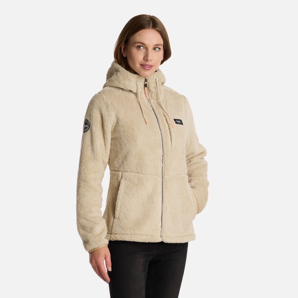 LIPPI - Polar Mujer Bear Shaggy-Pro Hoody Jacket Crudo Lippi