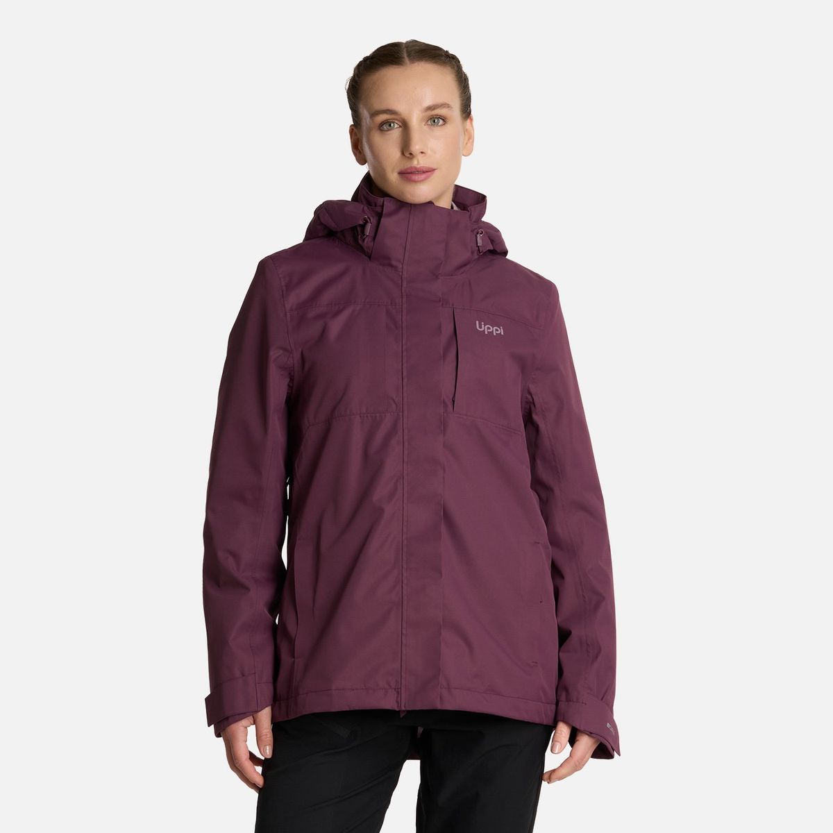 LIPPI - Chaqueta Mujer Tres Cruces Fusion-3 Hoody Jacket Vino Lippi