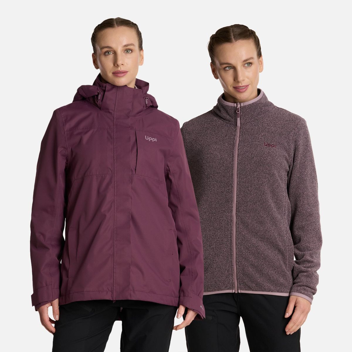 LIPPI - Chaqueta Mujer Tres Cruces Fusion-3 Hoody Jacket Vino Lippi