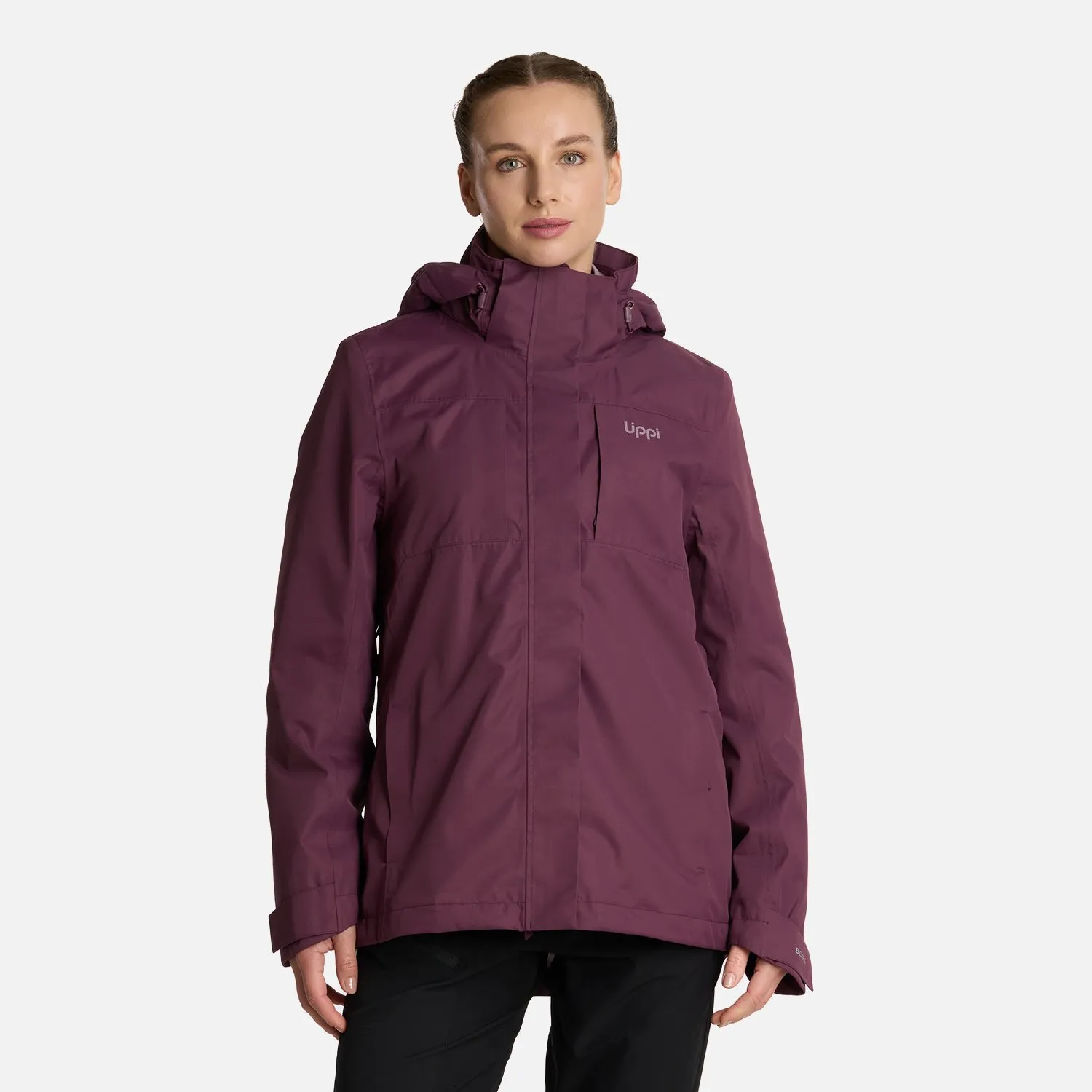 LIPPI Chaqueta Mujer Tres Cruces Fusion-3 Hoody Jacket Vino Lippi
