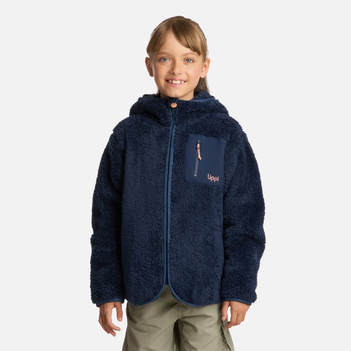 LIPPI - Polar Niña Bear Shaggy-Pro Hoody Jacket Azul Marino Lippi