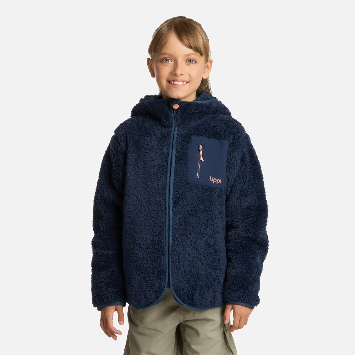 LIPPI - Polar Niña Bear Shaggy-Pro Hoody Jacket Azul Marino Lippi