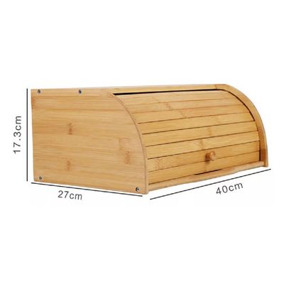 Imagen 2 del producto Caja Pan Madera Bambu Con Tapa Enrollable Multiuso Grande