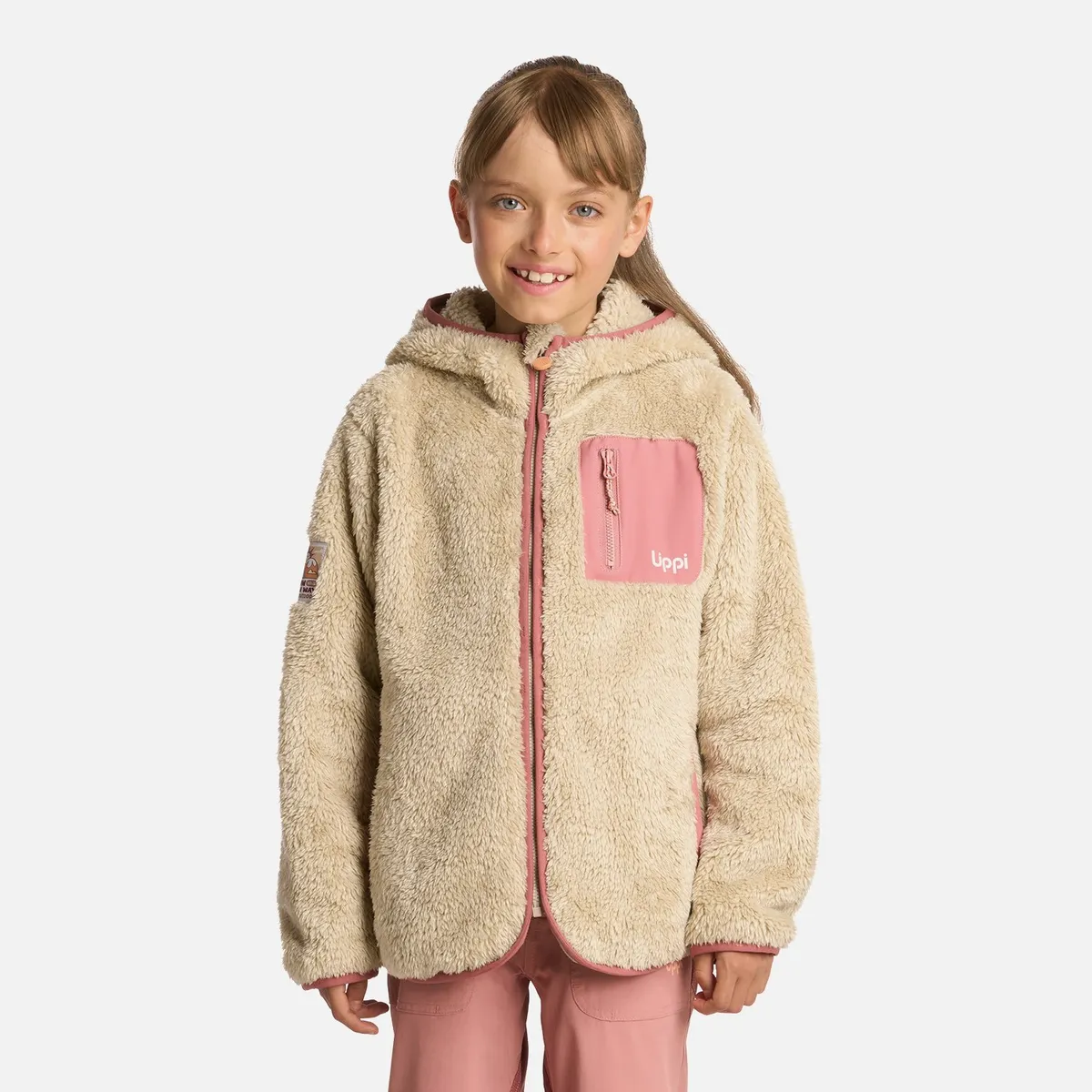 LIPPI - Polar Niña Bear Shaggy-Pro Hoody Jacket Crudo Lippi