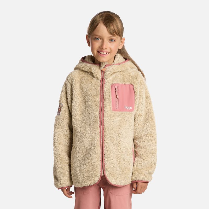 LIPPI - Polar Niña Bear Shaggy-Pro Hoody Jacket Crudo Lippi.