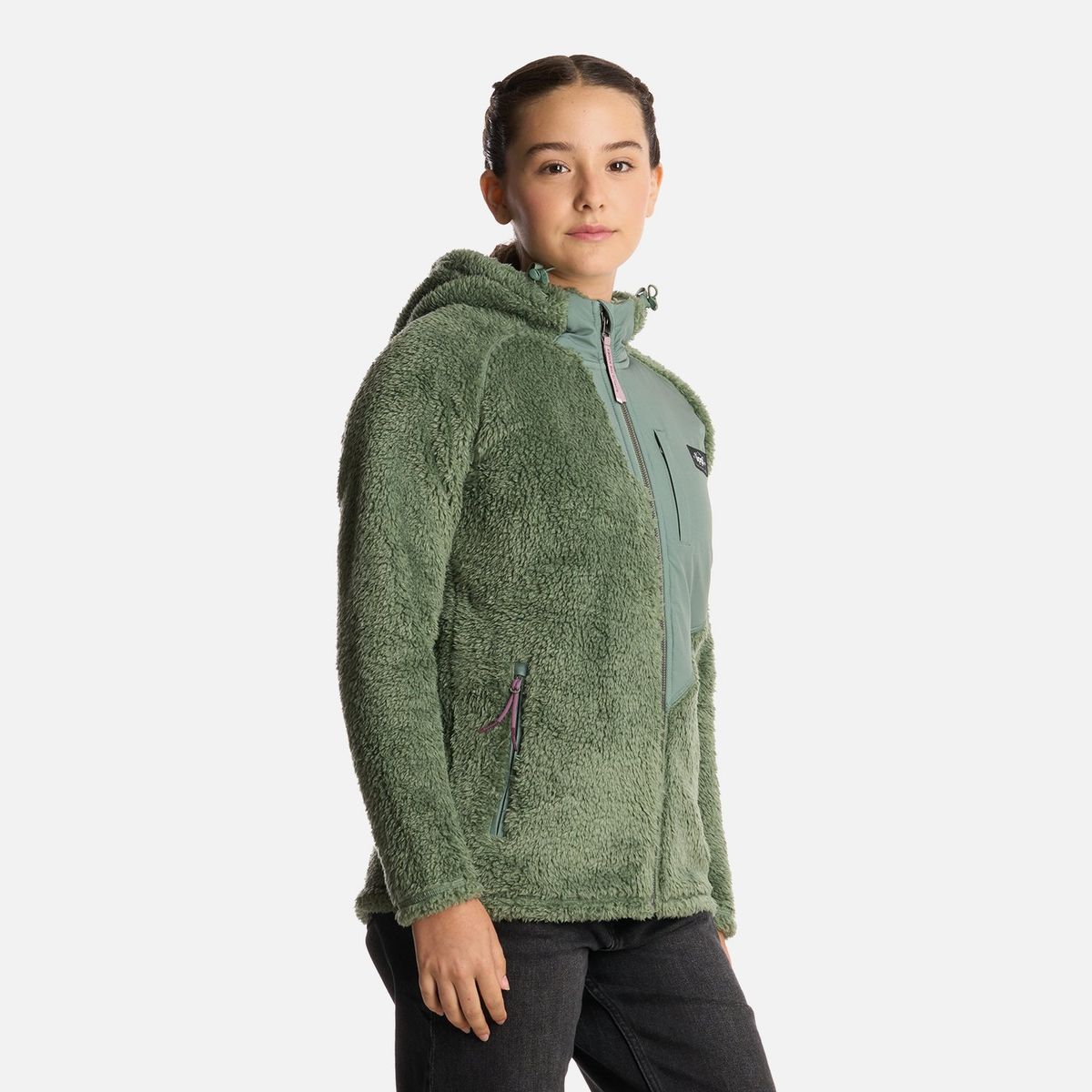 LIPPI - Polar Teen Girl Bear Shaggy-Pro Hoody Jacket Jade Oscuro Lippi