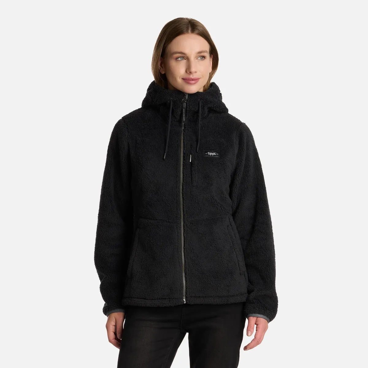 LIPPI - Polar Mujer Bear Shaggy-Pro Hoody Jacket Negro Lippi