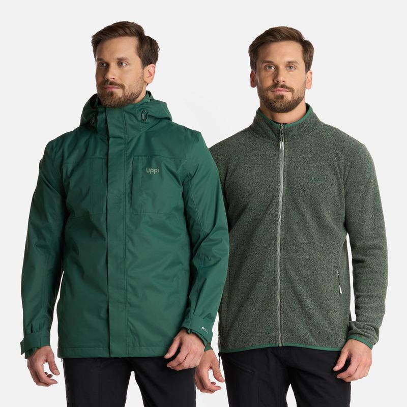 LIPPI - Chaqueta Hombre Tres Cruces Fusion-3 Hoody Verde Botella Lippi
