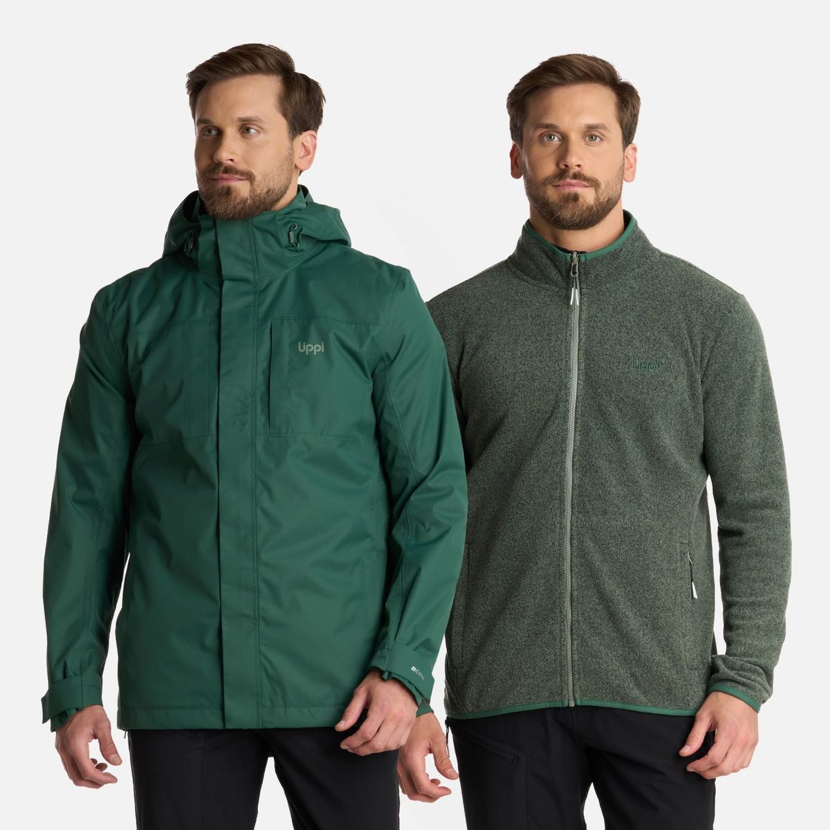 LIPPI - Chaqueta Hombre Tres Cruces Fusion-3 Hoody Verde Botella Lippi