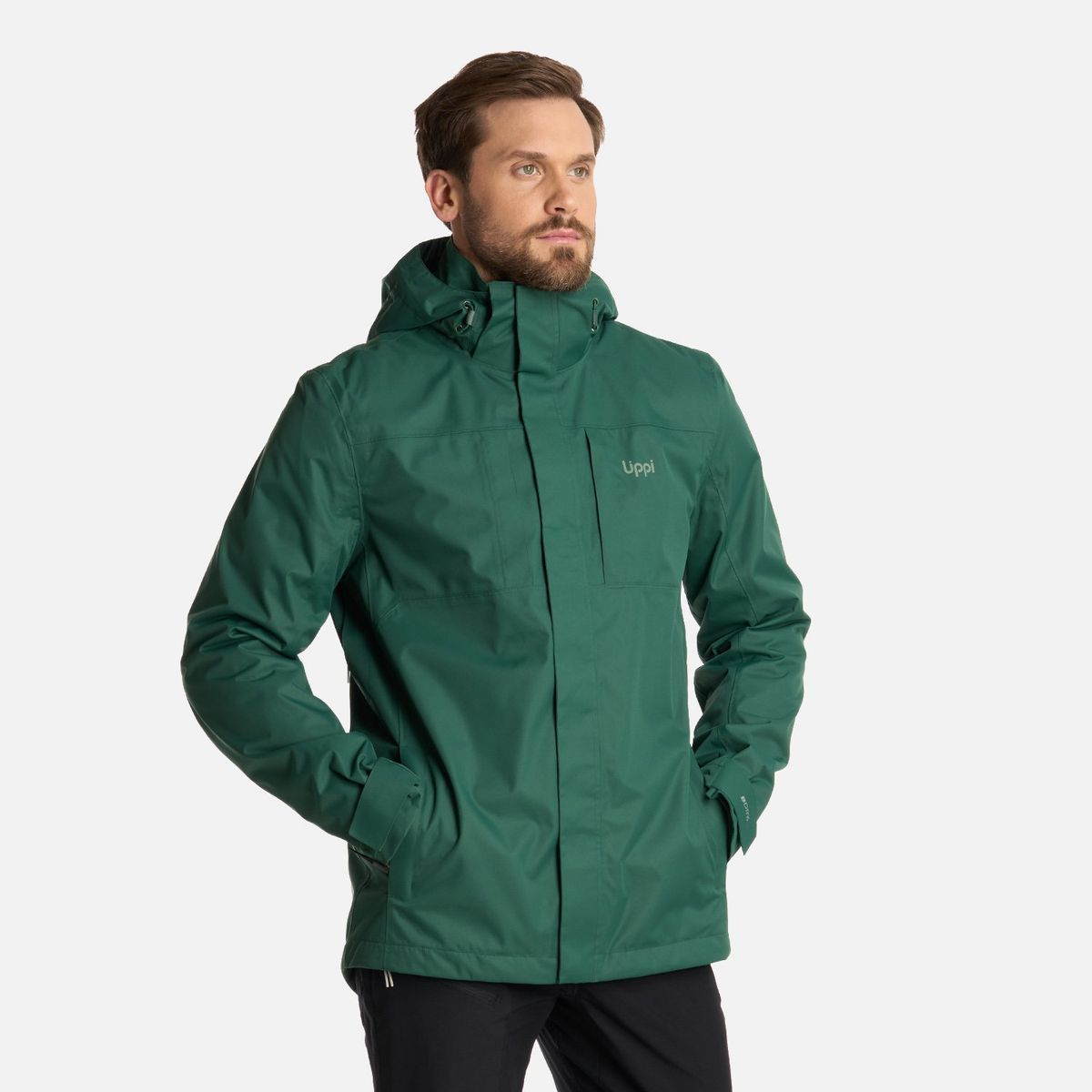 LIPPI - Chaqueta Hombre Tres Cruces Fusion-3 Hoody Verde Botella Lippi