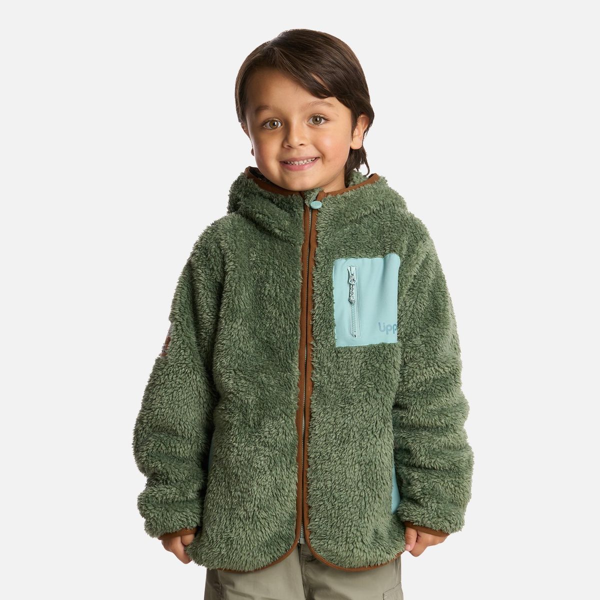 LIPPI - Polar Niño Bear Shaggy-Pro Hoody Jacket Jade Oscuro Lippi