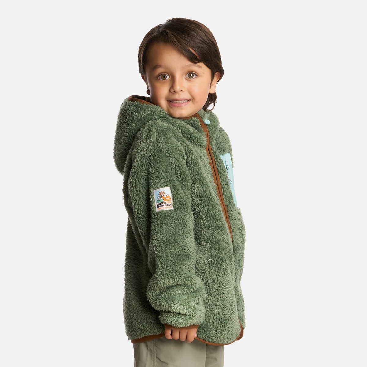 LIPPI - Polar Niño Bear Shaggy-Pro Hoody Jacket Jade Oscuro Lippi
